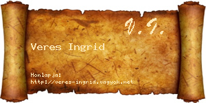 Veres Ingrid névjegykártya